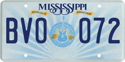 MS license plate BVO072