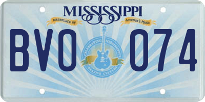 MS license plate BVO074