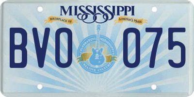 MS license plate BVO075