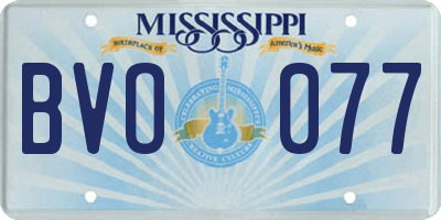 MS license plate BVO077