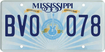 MS license plate BVO078
