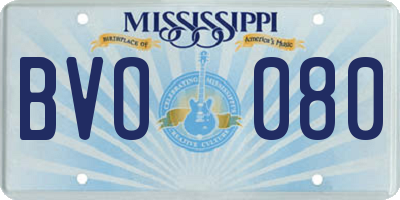 MS license plate BVO080