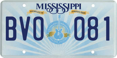MS license plate BVO081