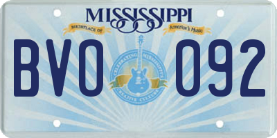 MS license plate BVO092