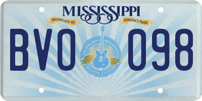 MS license plate BVO098