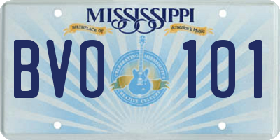 MS license plate BVO101