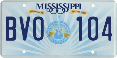 MS license plate BVO104
