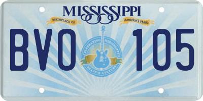 MS license plate BVO105