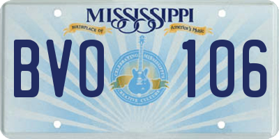 MS license plate BVO106