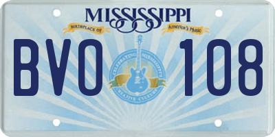 MS license plate BVO108