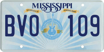 MS license plate BVO109