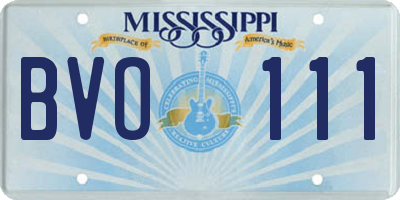 MS license plate BVO111