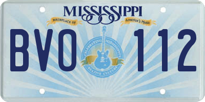 MS license plate BVO112