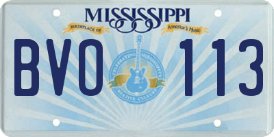 MS license plate BVO113