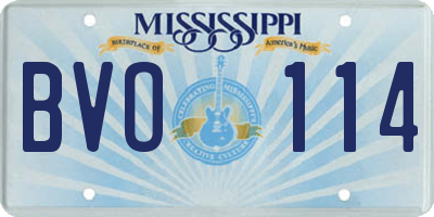 MS license plate BVO114