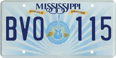 MS license plate BVO115