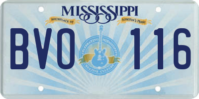 MS license plate BVO116