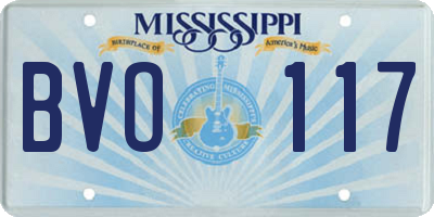MS license plate BVO117