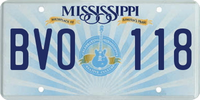 MS license plate BVO118
