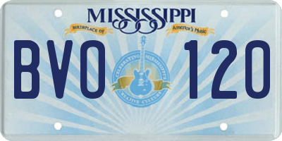 MS license plate BVO120