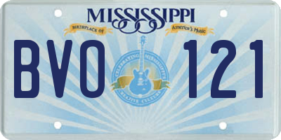 MS license plate BVO121