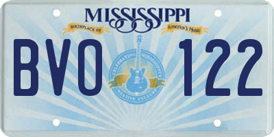 MS license plate BVO122