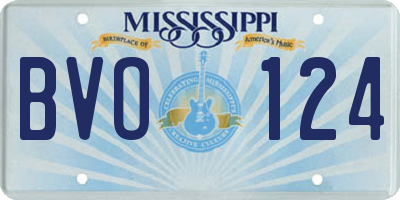 MS license plate BVO124