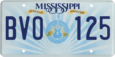 MS license plate BVO125