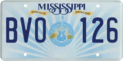 MS license plate BVO126