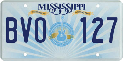 MS license plate BVO127