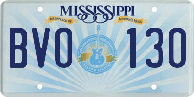 MS license plate BVO130