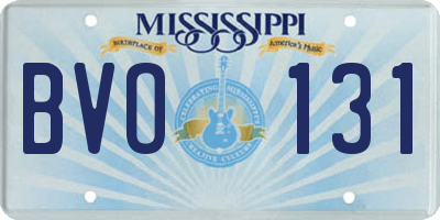 MS license plate BVO131