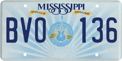MS license plate BVO136