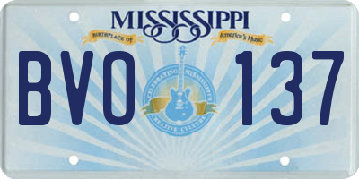 MS license plate BVO137