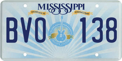 MS license plate BVO138