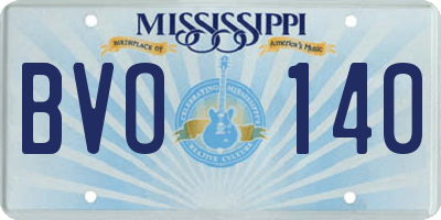 MS license plate BVO140