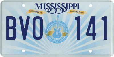 MS license plate BVO141