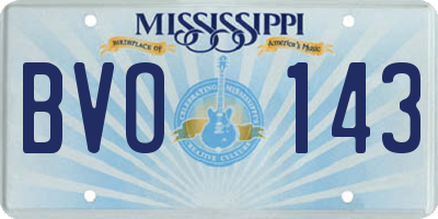 MS license plate BVO143