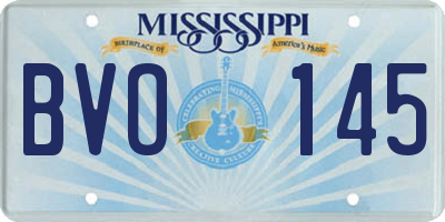 MS license plate BVO145