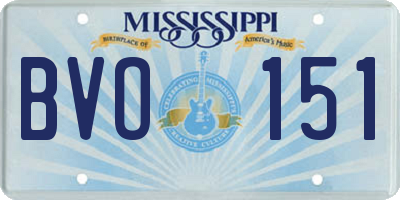 MS license plate BVO151