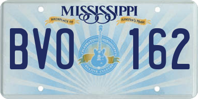 MS license plate BVO162