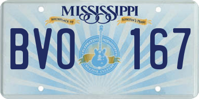 MS license plate BVO167