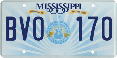 MS license plate BVO170