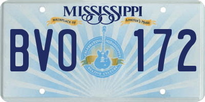 MS license plate BVO172