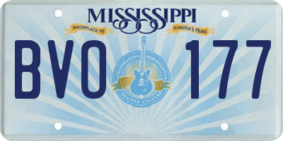 MS license plate BVO177