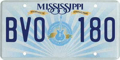 MS license plate BVO180