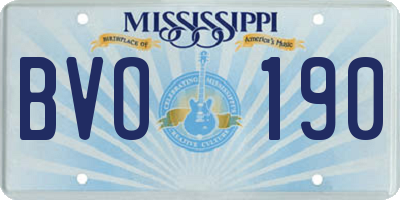 MS license plate BVO190