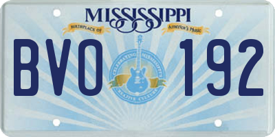 MS license plate BVO192