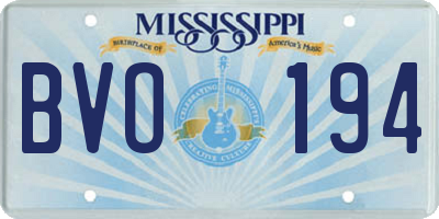 MS license plate BVO194
