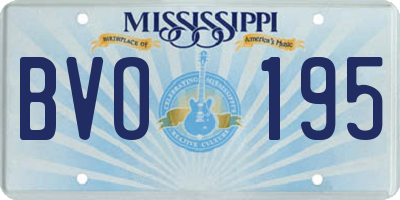 MS license plate BVO195